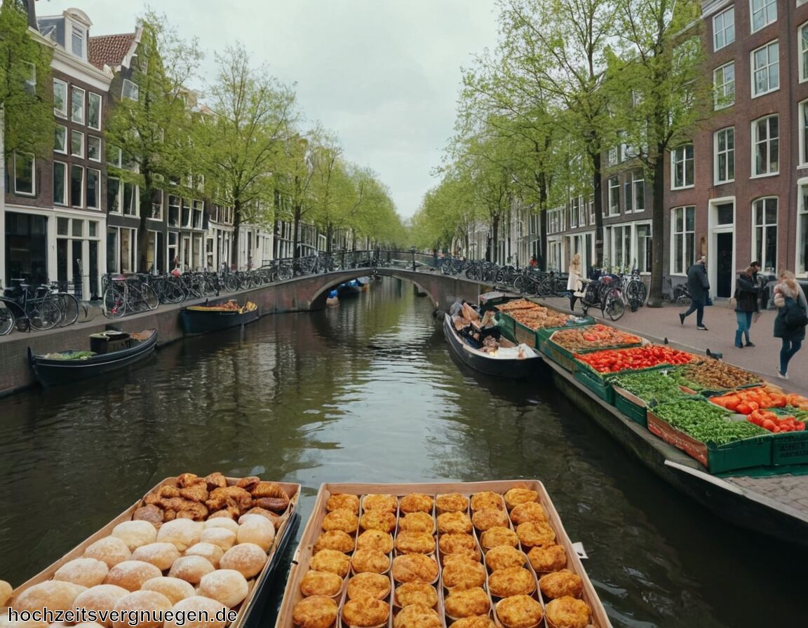 Genießen von street food am Foodmarkt   - Flitterwochen Amsterdam » Grachten und Freiheit erleben  