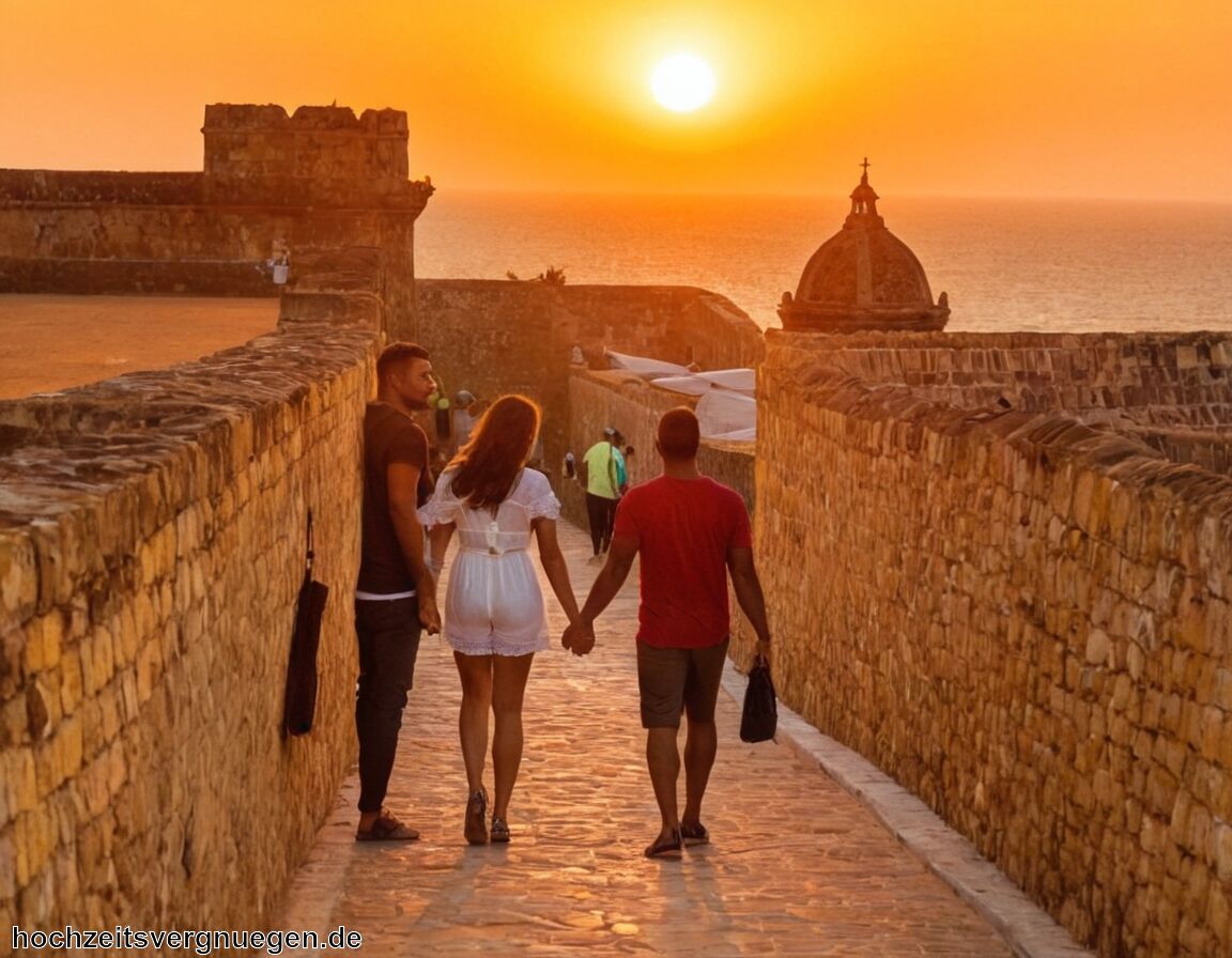Romantische Spaziergänge auf der Stadtmauer   - Flitterwochen Cartagena » Koloniale Schönheit am Meer  