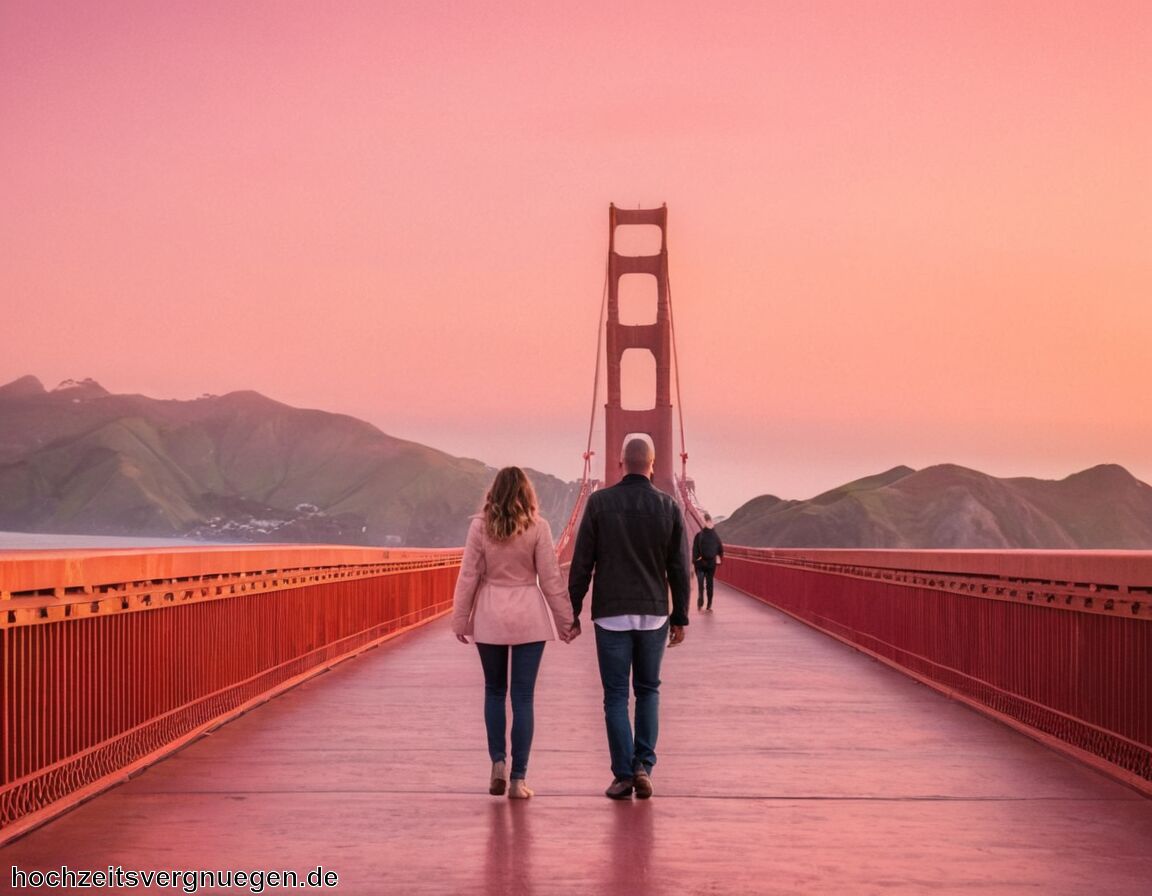 Romantische Spaziergänge über die Golden Gate - Flitterwochen San Francisco » Brücke zwischen Traum und Realität